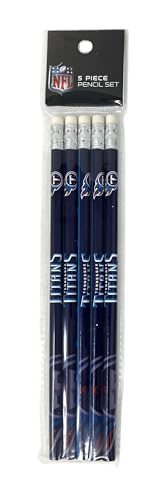 Rico Industries NFL 5-Pack Pencils- Great Stocking Suffers and Party Favors (Tennessee Titans)