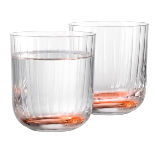 Image of Krosno Water Glasses Set of 2, 300 ml, Orange Base, Celebration Moments