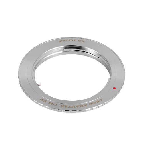 Adaptador de lente PHOLSY compatible con lentes Olympus OM para cámaras Canon EF | Enfoque manual, de Olympus a EOS, de OM a EF, convertidor de lente miniatura 5