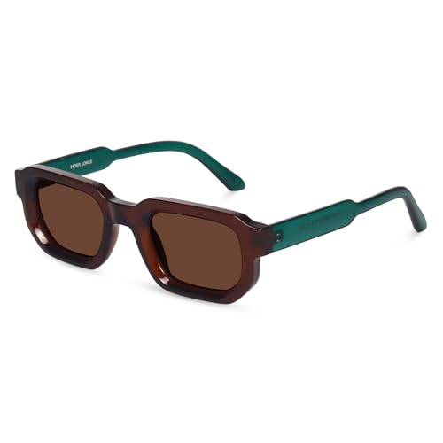 Image of Peter Jones Brown Unisex Broad Frame Square UV /UB Protected Sunglasses (3887BW)