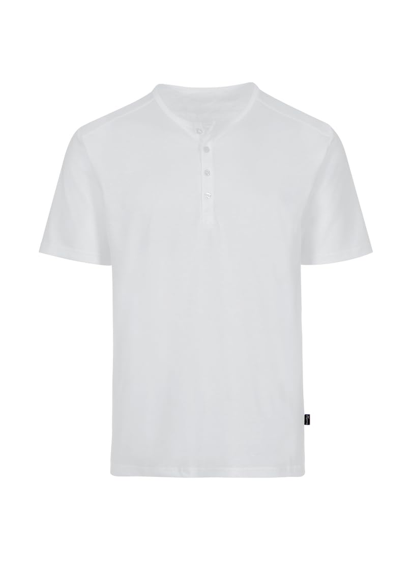T-Shirt TRIGEMA "TRIGEMA T-Shirt mit Knopfleiste DELUXE Baumwolle", Herren, Gr. 4XL, weiß, 100% Baumwolle, Shirts