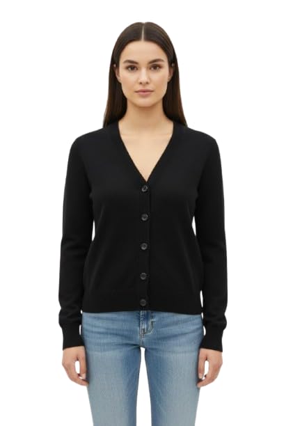 Women's V Neck Cardigan's | Stylish Plain Full Sleeve Winter Wear Cardigan | Women Short Cardigan's-image-36