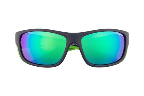 O'NEILL 9017 Men's Polarized Wrap Sports Performance Sunglasses, Matte Navy/Lime, 63 mm2