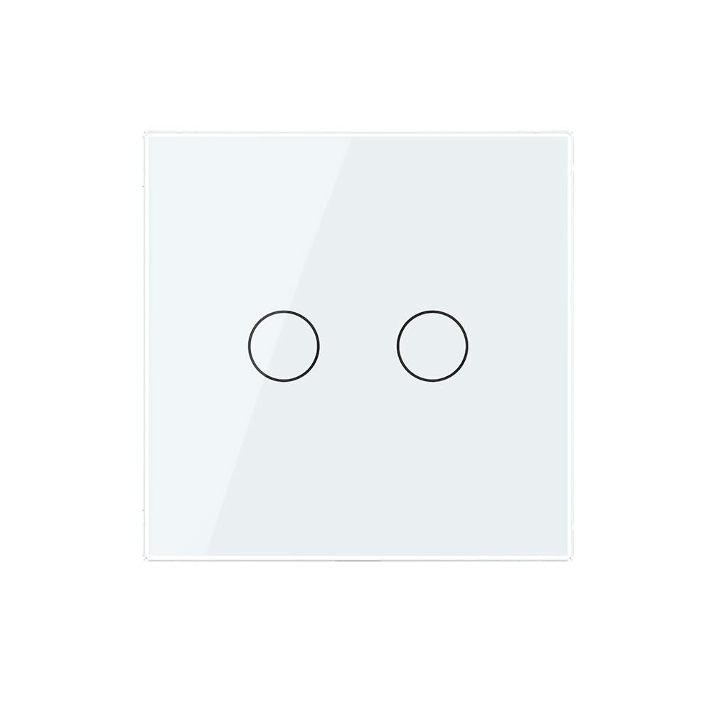 LIVOLO 2-facher Touch Serien Taster Lichtschalter für Haus-Automation 230V Trockenkontaktrelais Impulsschalter Nullleiter erforderlich 2-Weg Klingel Sensor Touchschalter Weiß VL-C702IH-11