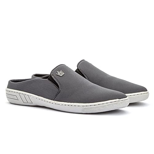 Mule Masculino Iate Babuche Chinelo Tenis Casual Calce Facil Com Sola Costurada 571-DB Cor:Cinza;Tam