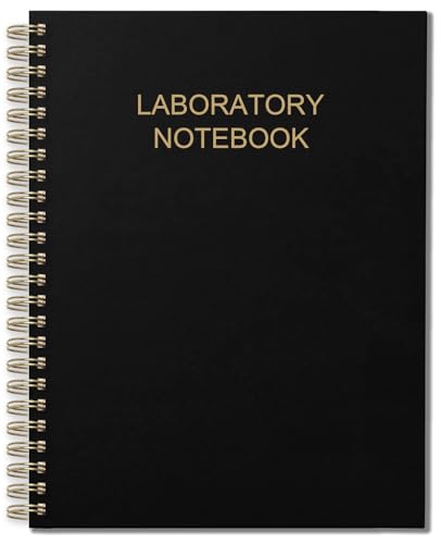Tuun Fuplan Lab Notebook/Laboratory Notebook - (.25" Grid Format), Laboratory Notebook Quad Ruled Science Lab Book for Chemistry, Physics, 8" x 10", Spiral Bound, Flexible Cover, Black