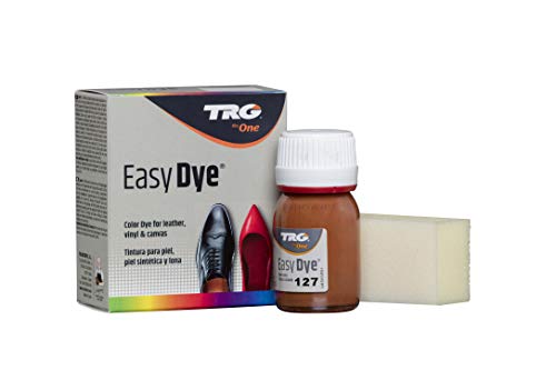 TRG The One - Tinte para Calzado y Complementos de Piel | Tintura para zapatos de Piel, Lona y Piel Sintética con Esponja aplicadora | Easy dye #127 Mango, 25ml