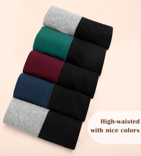 Image of DUKAWA High Waisted Underwear Womens Cotton Soft Breathable Briefs Ladies Panties Multipack (Regular & Plus Size)