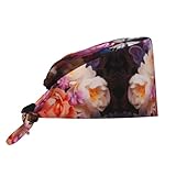 WBQLSL Gorra de trabajo con estampado de mariposas y arbustos frescos, cambia fácilmente entre la cocina, el gimnasio y la natación. Negro