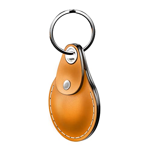 Vogduo Leather Airtag Keychain Case - Full Cover With Clip Braided Lanyard Metal Key Ring Holder Enclosure For Wallet, Backpack, Luggage, Cat Dog Collar, Pet, Accessories, Keys (Tan, Brown)  #TOP14