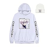Anime Hunter x Hunter Hoodie Killua HxH Killua Long Sleeve Hoodies Killua Casual Hooded Pullover Sweatshirt for Women (01,S)