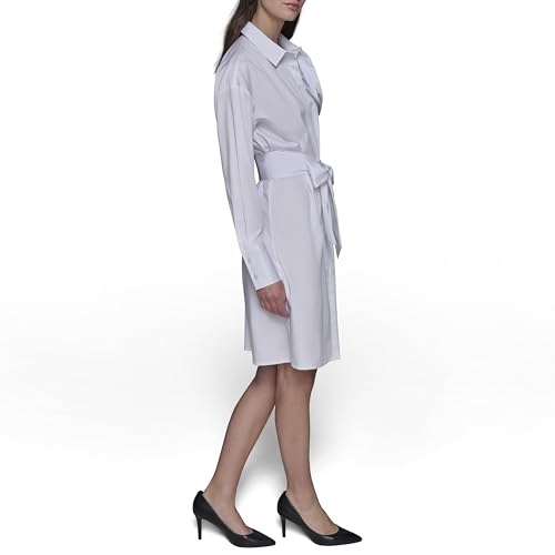 Image of Karl Lagerfeld Women's Accent Button Up Long Sleeve Shirt Dress Dress