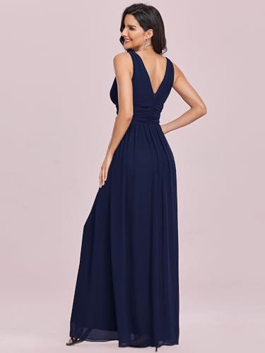 Image of Ever-Pretty Womens Bridesmaid Dress V-Neck Sleeveless A Line Chiffon Floor Length Formal Dress 09016