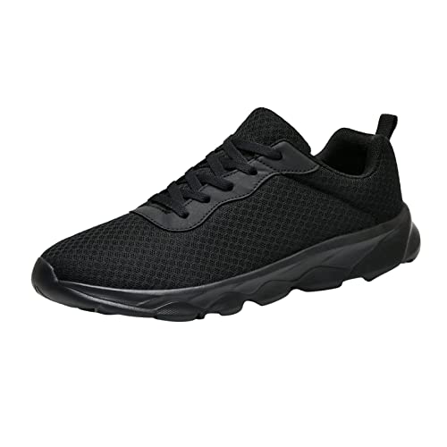 IQYU Chaussures de sport pour homme en plein air - Chaussures de sport élastiques - Chaussures de loisirs - Chaussures de sport pour homme - Chaussures plates - Pour l'extérieur, Noir 1, 45 EU Cover