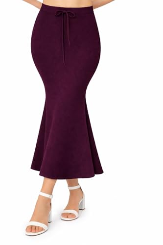 Image of Women's Seamless Cotton-Blend Saree Shapewear Petticoat - High-Waist Underskirt (S-XXL) - Fish-Cut, Breathable & Stretchable for Daily, Party