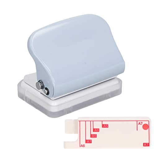 Diseño de regla perforadora Posicionamiento rápido 3 agujeros Cuerpo de pintura metálica Perforadora de hojas sueltas para documentación Oficina Suministros escolares Hierro (Gris)
