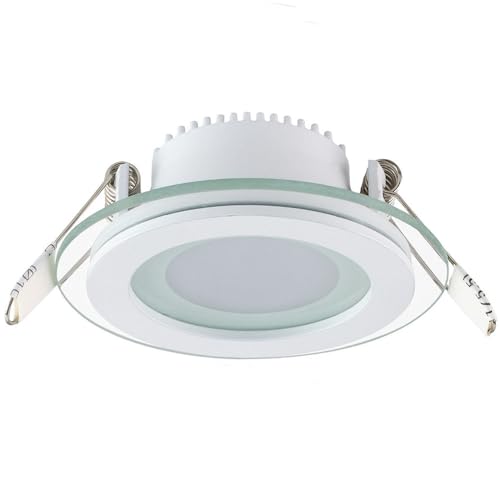 Vetrineinrete® Pannello led slim incasso bordo in vetro tondo 6 9 12 18 24 watt luce bianca fredda 6500k (18) P56