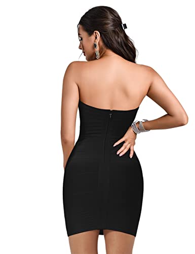 Women's Bandage Straless Dress Bodycon Rainbow Cocktail Party Dress