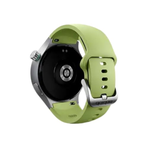 Image of Motorola Moto Watch, 1.4 OLED, AOD, Auto-Brightness, Dual Band GPS, Powered by Polar Smartwatch (Pantone Herbal Garden Band Strap, Free Size)