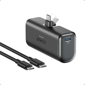 Anker Nano Powerbank, 5000mAh Powerbank 22.5W, Integrierter Faltbarer USB-C Konnektor, Kompatibel mit iPhone 17/16/15, Samsung S22/23 Serie, Note20 Serie, Huawei, iPad Pro/Air, AirPods und mehr
