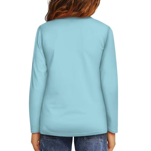 Image of Girls Long Sleeve Shirt with Cute Graphic Casual Pullover Tops 3-16Y