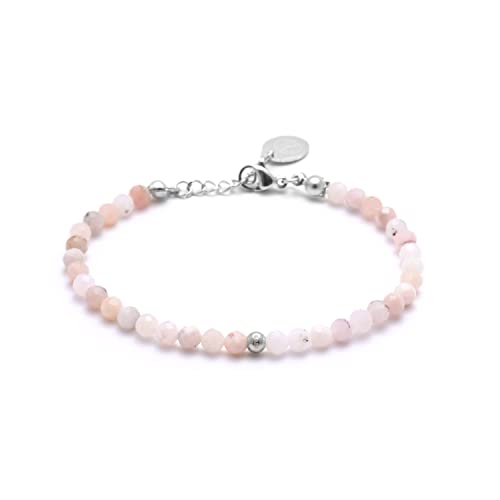 BERGERLIN Opal Armband pink - facettiertes, pinkes Armband - Silber - XS-S