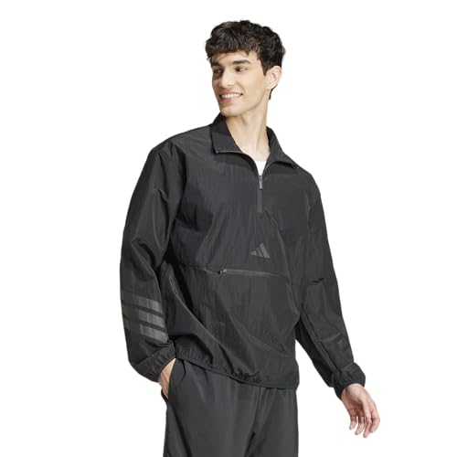 adidas Men's Size Future Icons 3-Stripes Woven Half-Zip Sweatshirt3