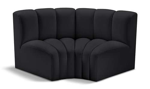 Meridian Furniture Arc Black Vegan Leather Modular Sectional