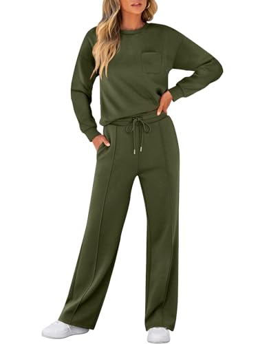 ANRABESS Women 2 Piece Set Long Sleeve Sweatsuit Sweatpants Tracksuit Sweat Casual Matching 2025 Travel Fall Trendy Outfits - Main Image