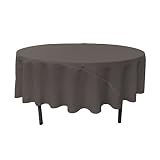 LA Linen 90-Inch Round Polyester Poplin Tablecloth, Charcoal