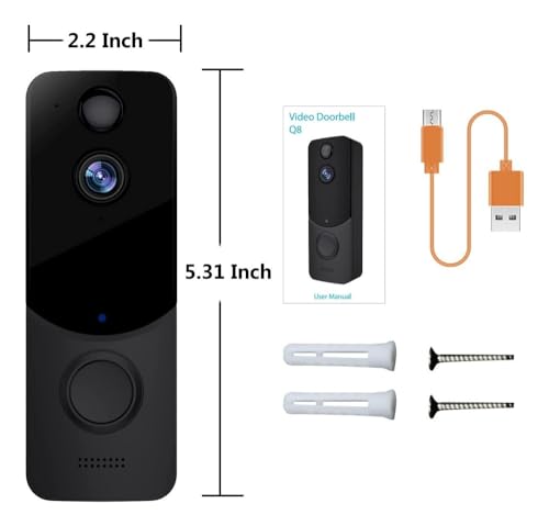 Câmera De Campainha De Vídeo Sem Fio Wifi Detecção De Movime