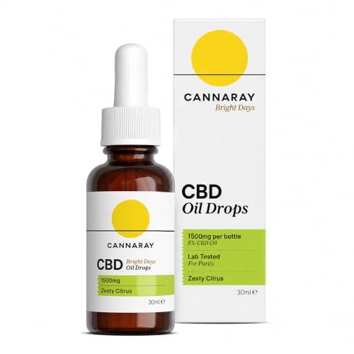 Image of Cannaray CBD Oil Drops – Bright Days, 1500mg, Zesty Citrus | High Strength CBD (30ml)