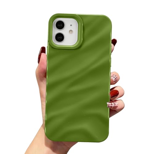 Coque iPhone 11 verte en silicone souple à motif vague protectrice