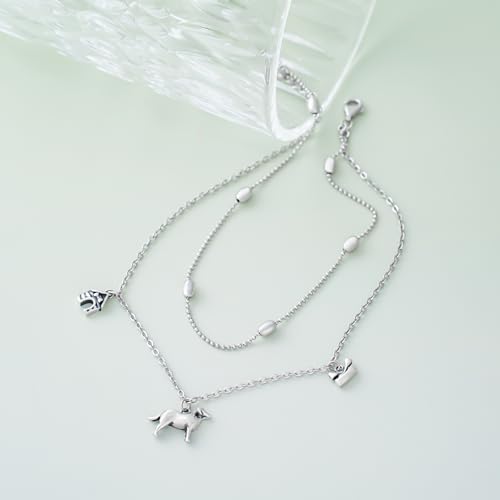 Image of CHIC & ARTSY 925 Sterling Silver Ankle Bracelets for Women, Adjustable Layered Foot Chains with Nature & Symbol Charms, Lightweight Comfort Fit Boho Beach Everyday Jewelry