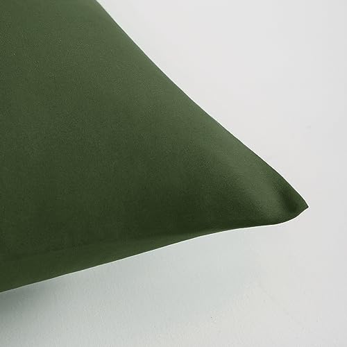 FLXXIE Microfiber Pillow Cases Queen Size Set of 2, Soft Pillowcases with Envelope Closure, Wrinkle Resistant Pillow Covers, 20x30, Olive Green