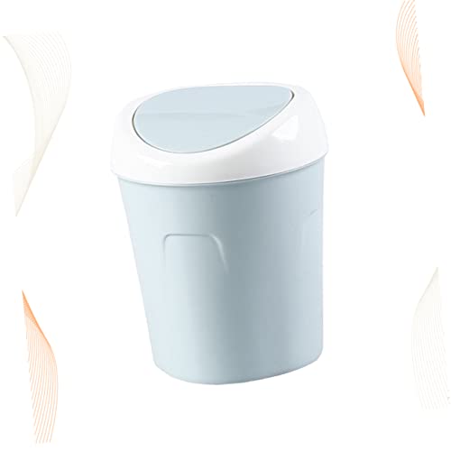 Mini caneca de basura compacta con tapa azul miniatura 7