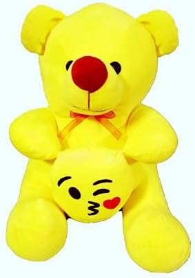 JASSI Kissing Heart Cute Smiley Emoji Teddy Bear Soft Toys for Girls Birthday Gift Husband Wedding Anniversary Couple Kids