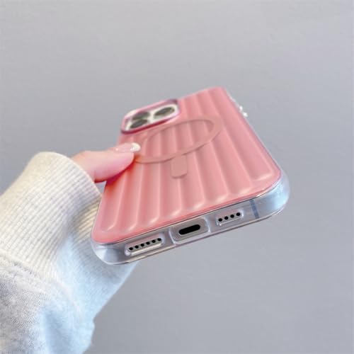 Coque magnétique iPhone 17 16 15 14 Pro Max compatible recharge sans fil à rayures - 2