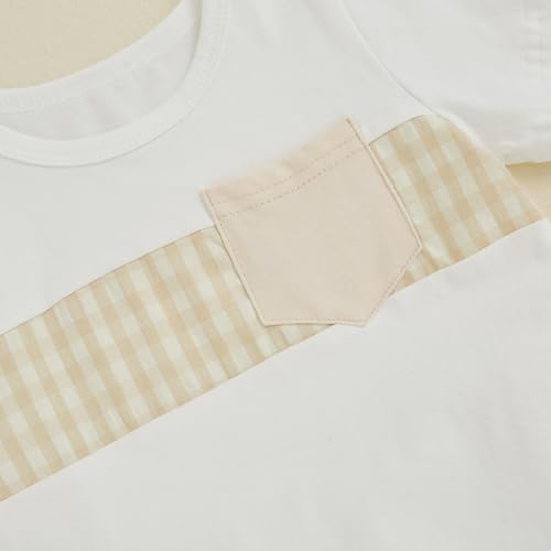 Summer Baby Boy Clothes Short Sleeve Front Pocket Tshirt Plaid Shorts Set 6 12 18 24 Months 2T 3T 4T Toddler Outfit4