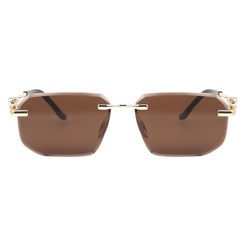 Image of Dervin Rimless Rectanglular Sunglasses For Men and Women | Unisex Frameless Sun Glasses Shades