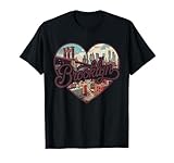Brooklyn Vintage Heart T-Shirt - Retro NYC Bridge Souvenir Camiseta