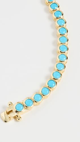 ADINA EDEN Women's Turquoise CZ Bezel Tennis Bracelet3