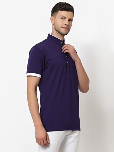 Image of UZARUS Men's Solid Cotton Regular Fit Polo T-Shirt