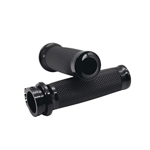HADAXT Motorcycle 1 Inch/25mm Handlebar Grips Universal for Harley Davidson Non-Slip Hand Grip Black Chrome Fit Sportster883 Dyna Touring Road King Electra Glide Softail Cruisers Choppers - Thumbnail 2