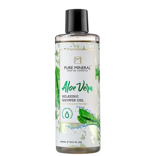 Pure Mineral Gel de Ducha Aloe Vera Hidratante – Gel Corporal con Minerales del Mar Muerto – Limpieza Suave y Refrescante para Todo Tipo de Piel – Aroma Natural de Aloe – 400 ml