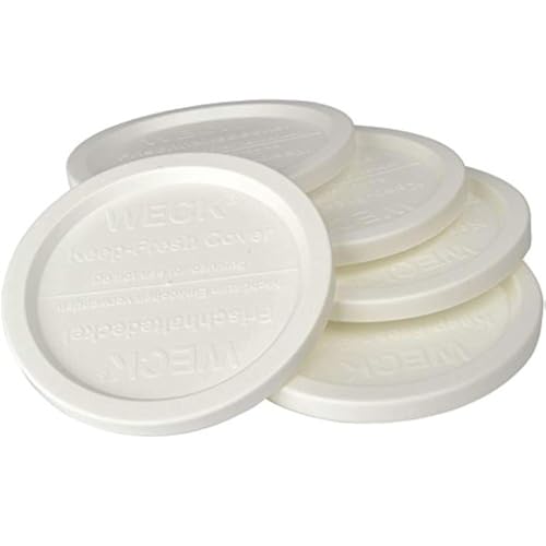 Weck Jar 5 Pack Keep Fresh Plastic Lids, 5 Pack (Medium = 3 1/8