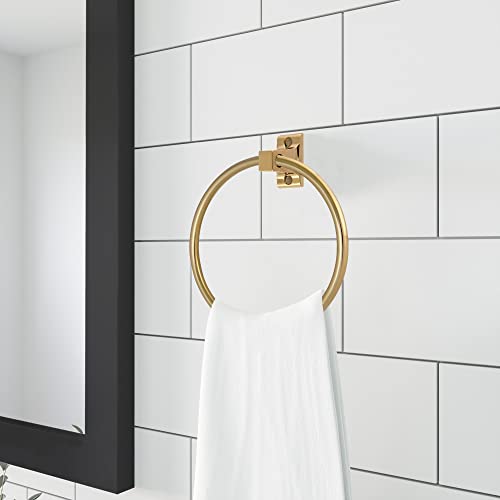 Image of Design House 533349 Millbridge Classic Towel Ring for Bathroom Polished Brass