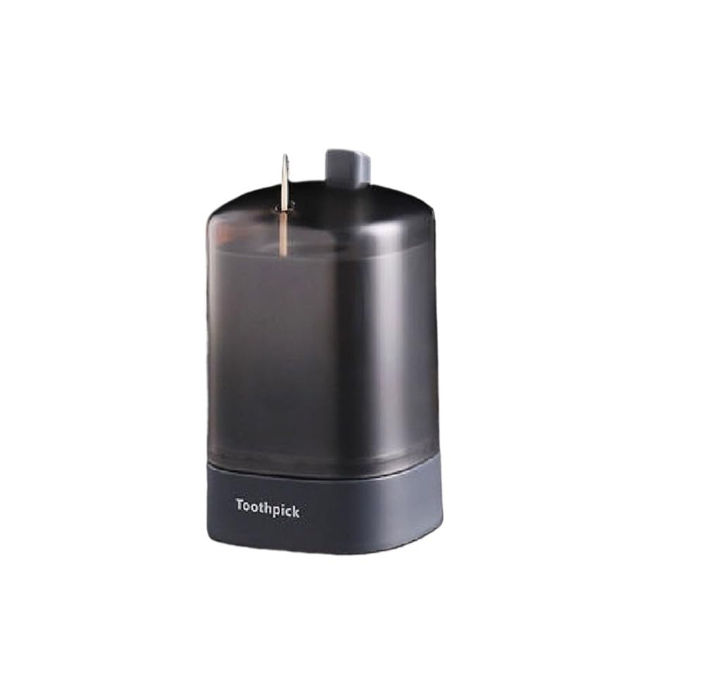 TIANSHENGQI Toothpick Box Detachable Tooth Pick Storage Dispenser Automatic Pushtype Holder Table Decoration(GRAY)