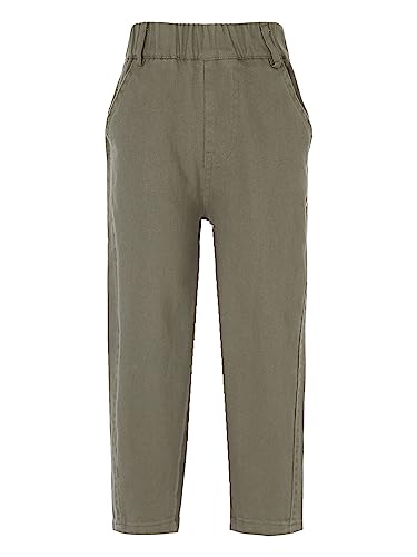 iiniim Boys' Pull On Slim Cargo Chino Pants Kids School Uniform Trousers