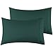 Coppia di Federe Verde Scuro 50x75 cm, Cuscino Letto in Microfibra Chiusura a Busta, Tinta Unita